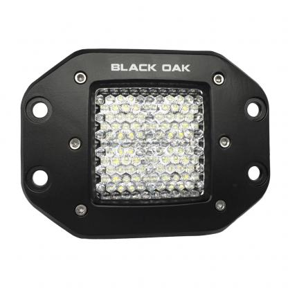 Black Oak 2" Flush Mount LED Pod Light - Diffused Optics - Black Housing - Pro Series 3.0
